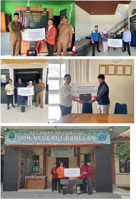 Serah terima bantuan PC layak pakai kepada Pemerintah Desa Muara Bakti, Desa Kedung Pengawas, Desa Buni Bakti, dan Desa Hurip Jaya